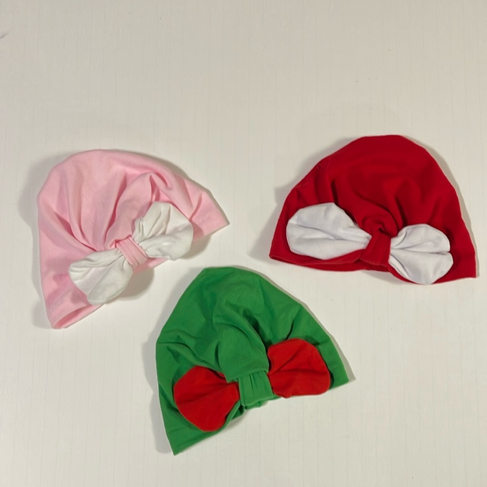 Baby girl knit hats with bows